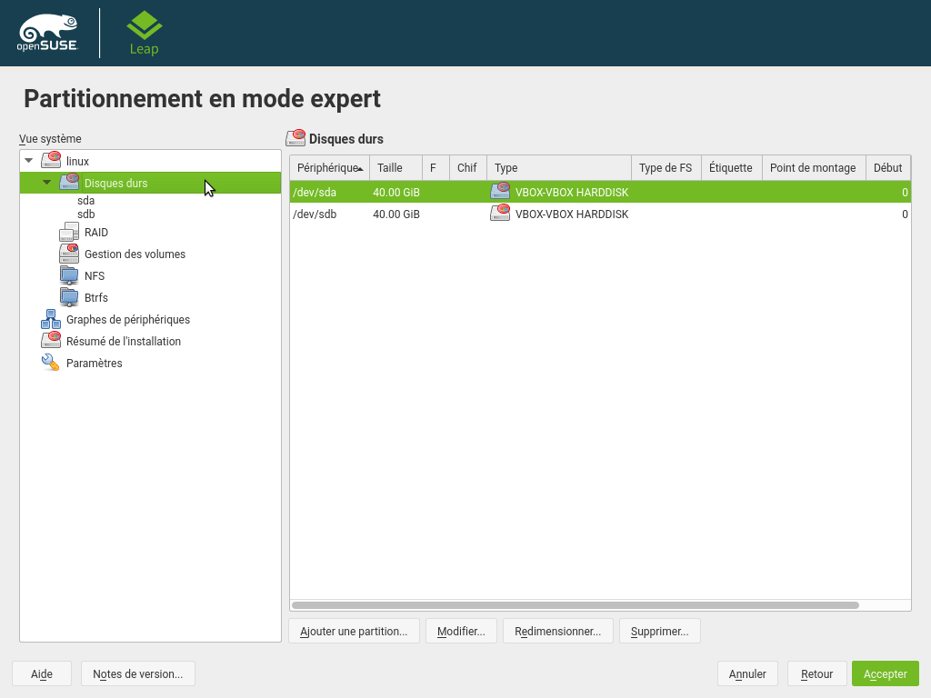 OpenSUSE Leap RAID 1