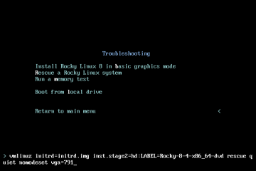 Rocky Linux 8 - Console de secours
